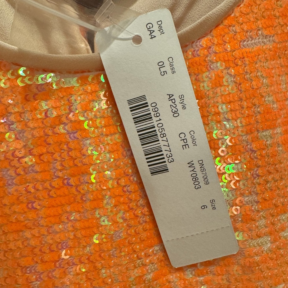 J. Crew Orange Sequin Shell long dress - Picture 12 of 13